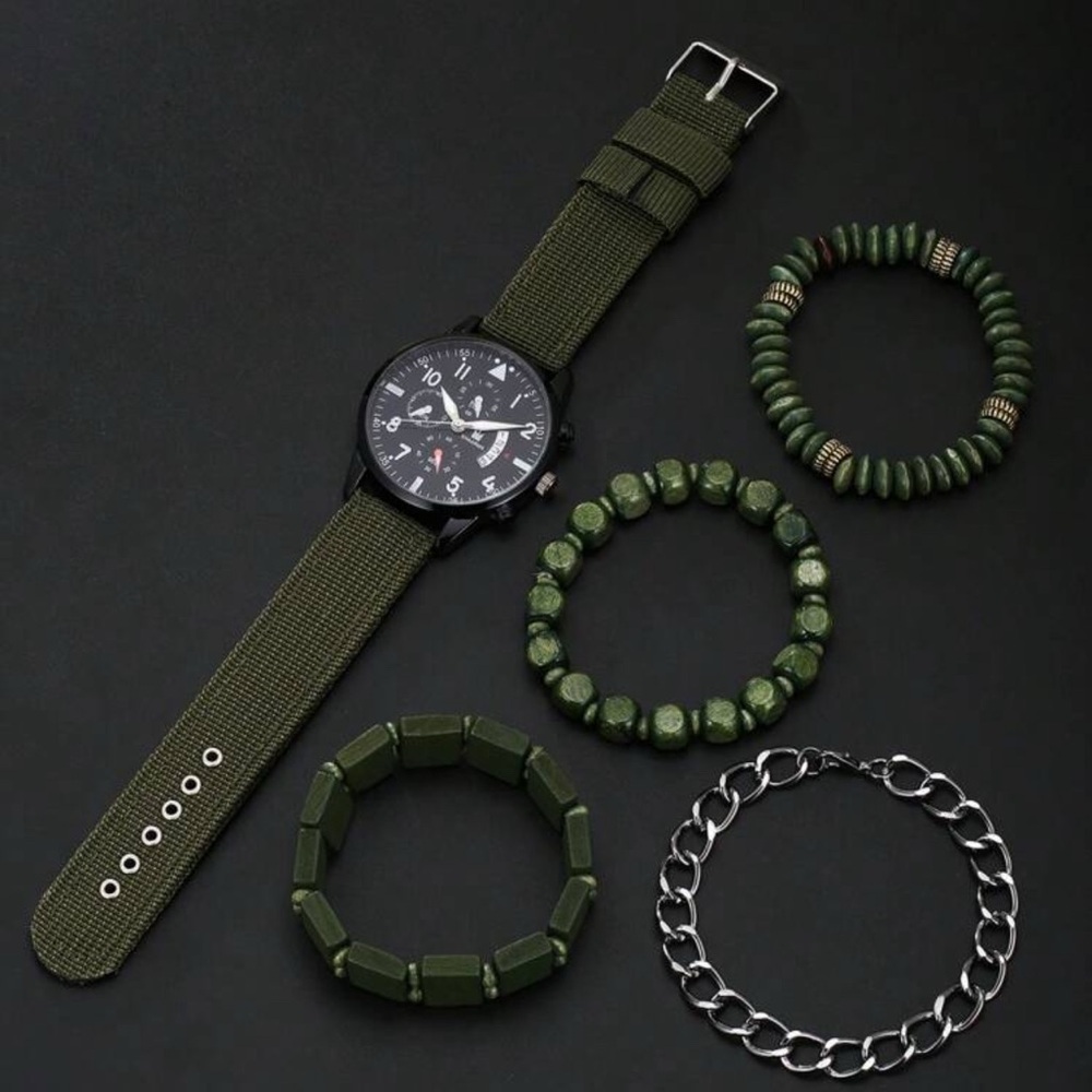 Green Watch with Bracelet Set - Picture 6 of 6